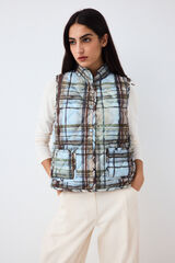 Pedro del Hierro Plaid puffer gilet Blue