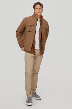 Pedro del Hierro Jacket with four pockets and inner panel. Beige