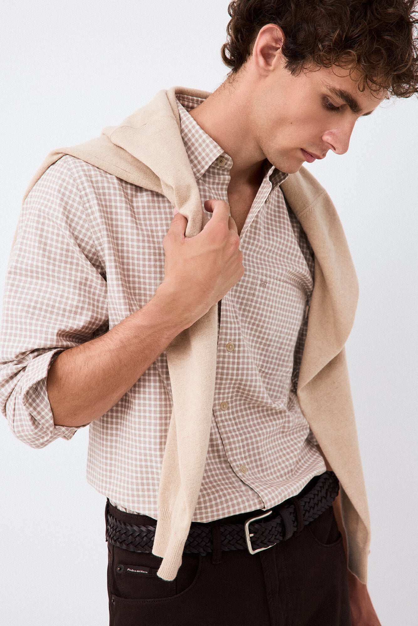 Pedro del Hierro Melange plaid shirt