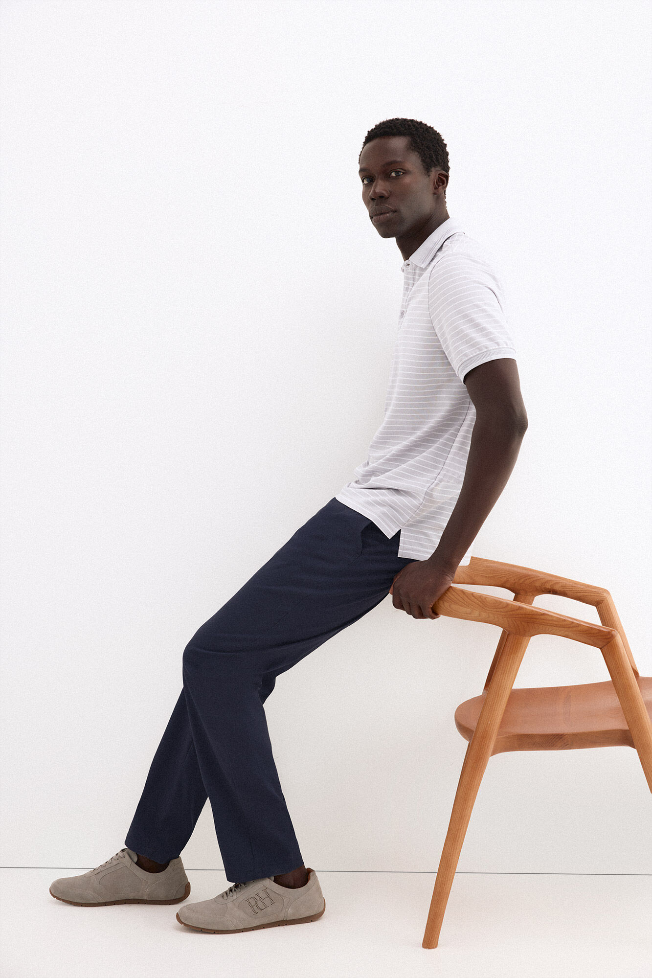 Pedro del Hierro Striped polo shirt Grey