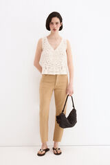 Pedro del Hierro Openwork gilet Ecru