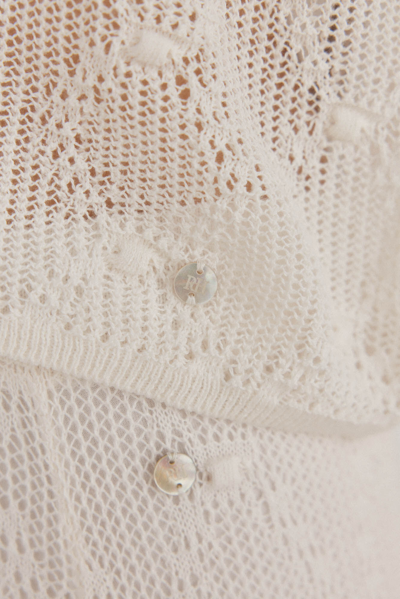 Pedro del Hierro Top de punto con estructura calada desfile Blanco