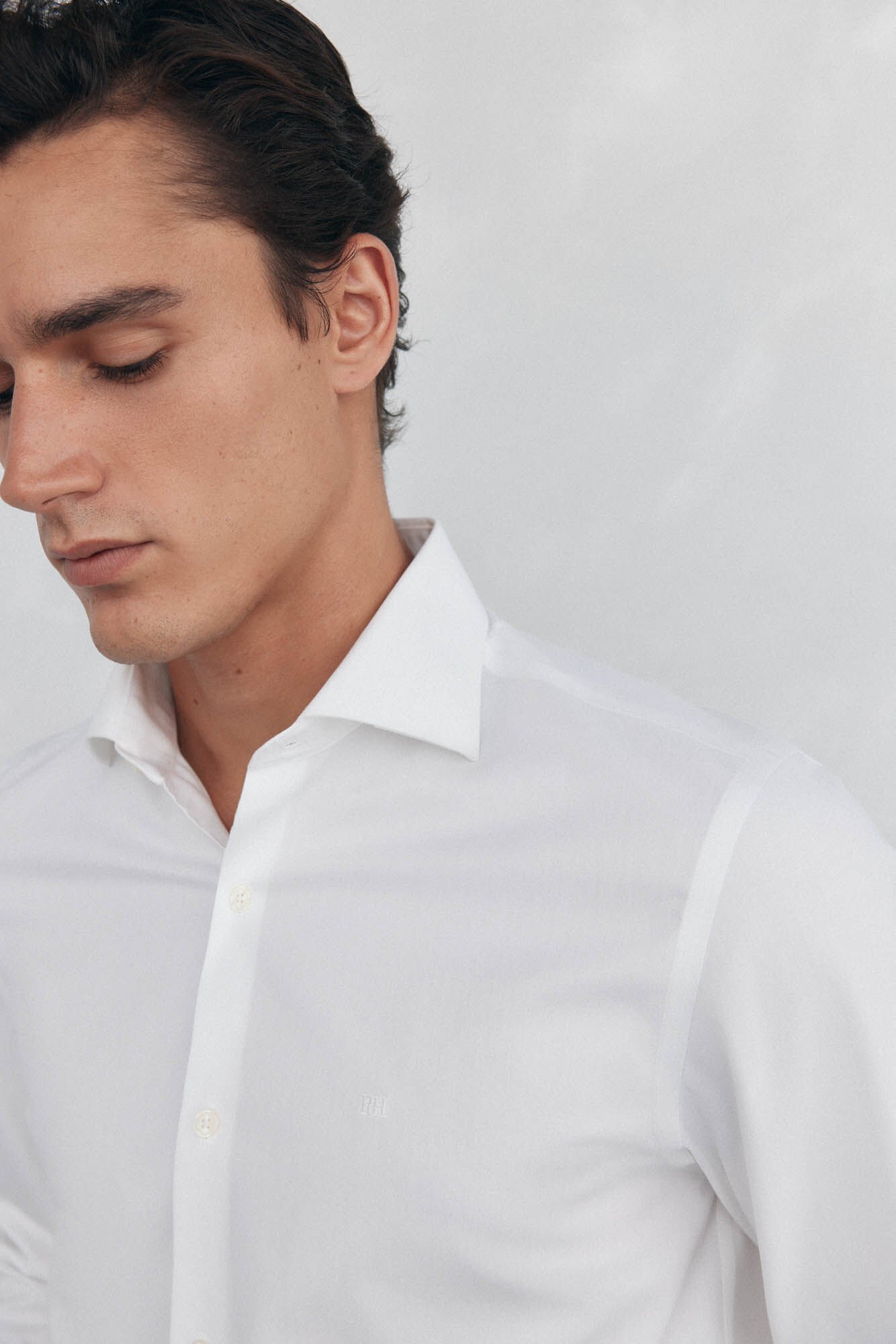 Pedro del Hierro Plain non iron + stain resistant dress shirt White