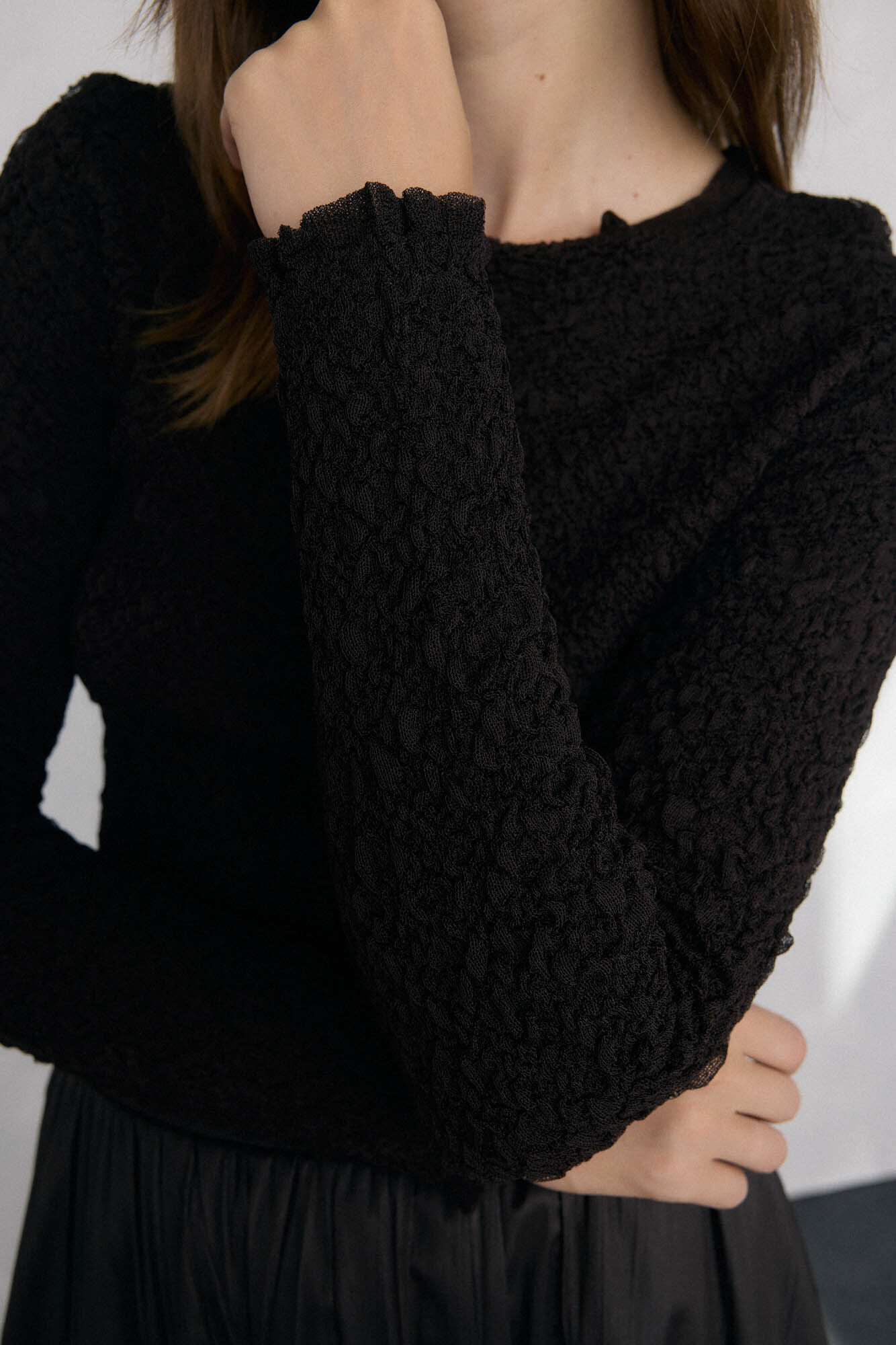 Pedro del Hierro malha de malha estruturada amassada Marrom