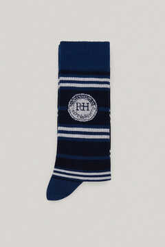Pedro del Hierro Striped sports socks Blue