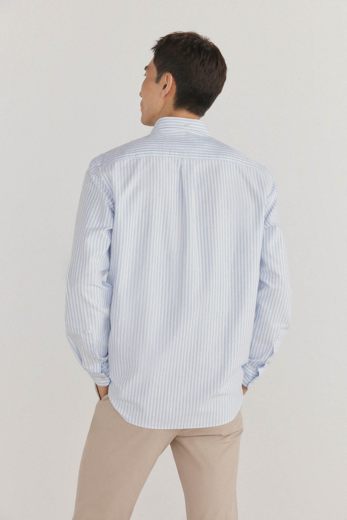 Pedro del Hierro Iconic Candela Stripe Oxford Shirt Blue
