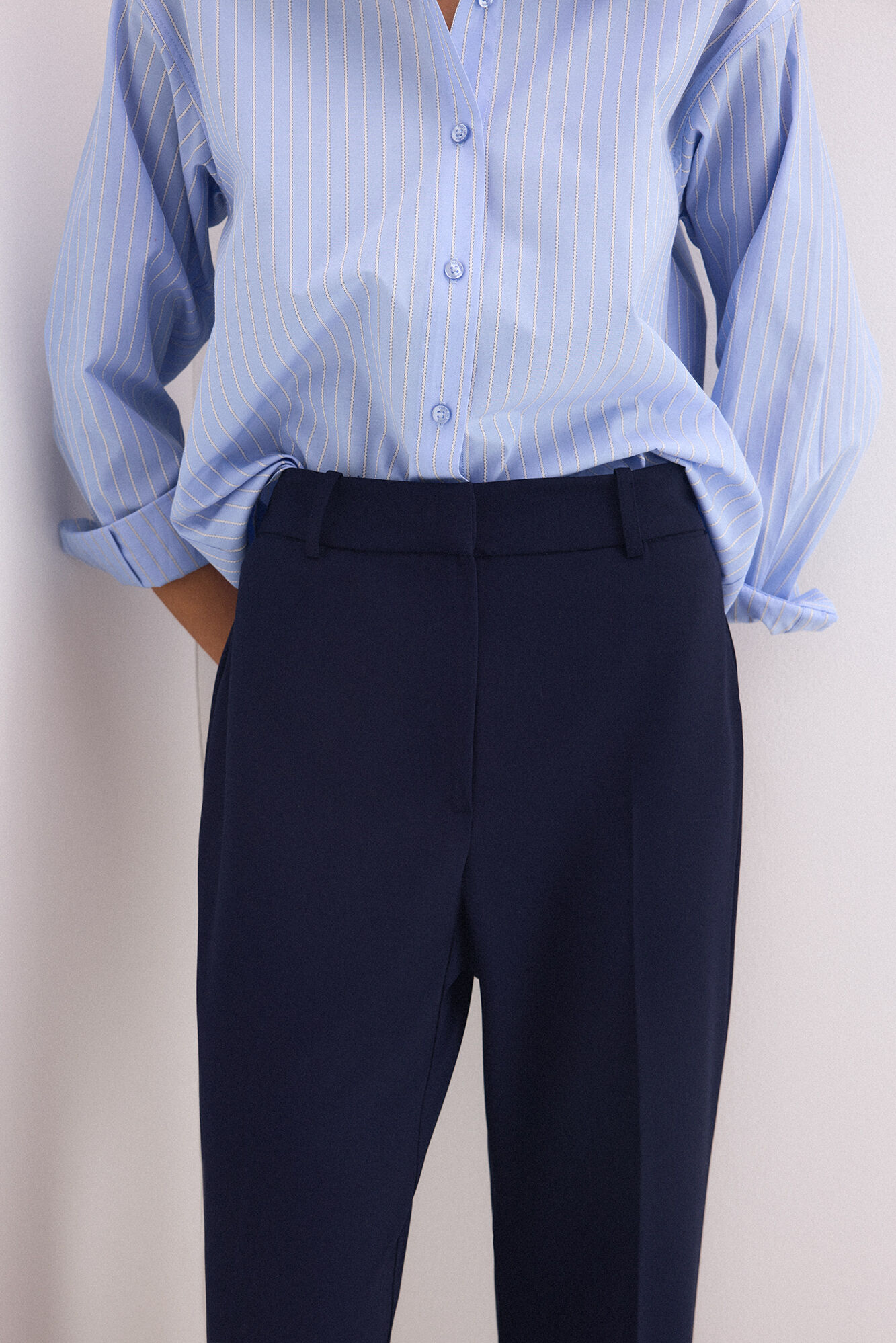 Pedro del Hierro Flare suit trousers Blue