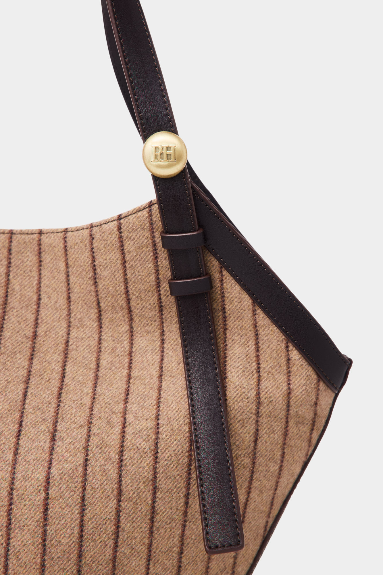 Pedro del Hierro Mala tote bag em tecido &agrave;s riscas Marrom