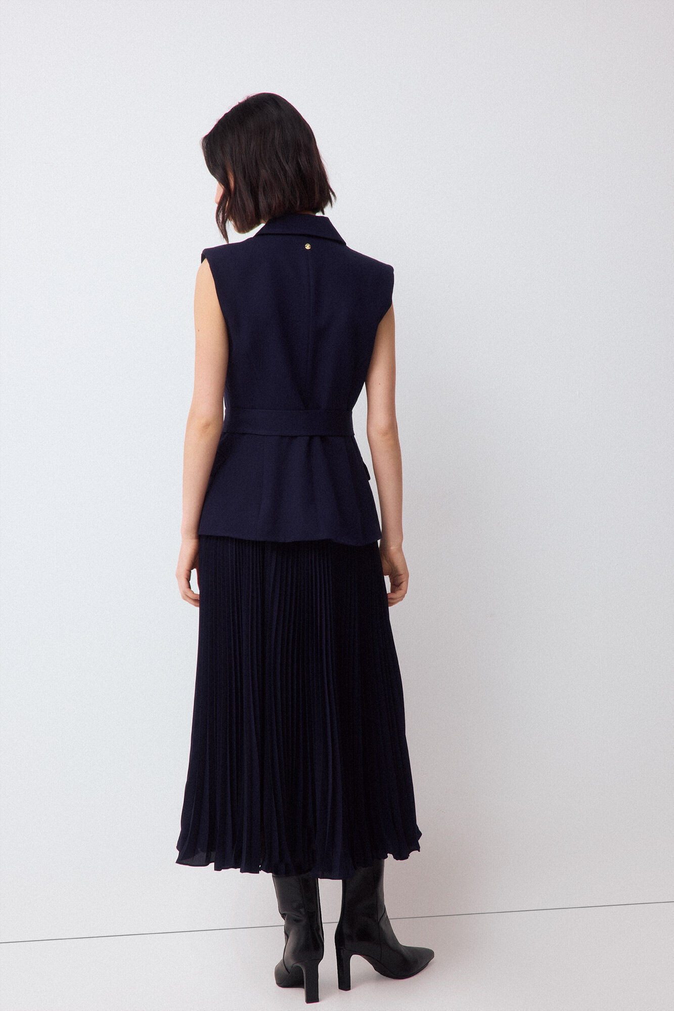 Pedro del Hierro Tailored pleated dress Blue
