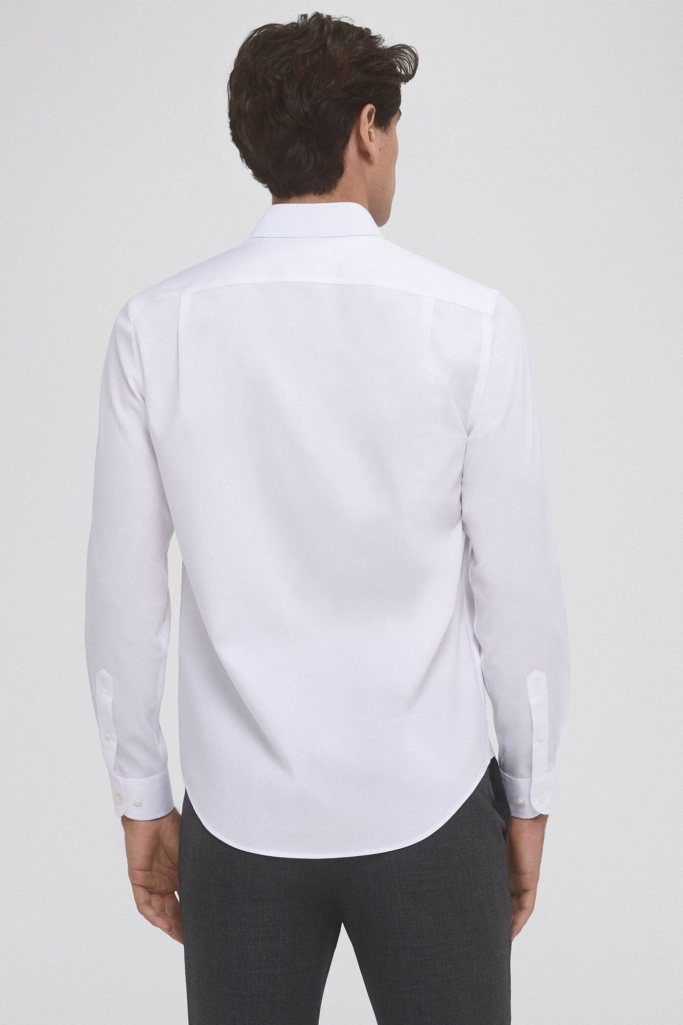 Pedro del Hierro Non-iron, stain-resistant plain tailored fit dress shirt White