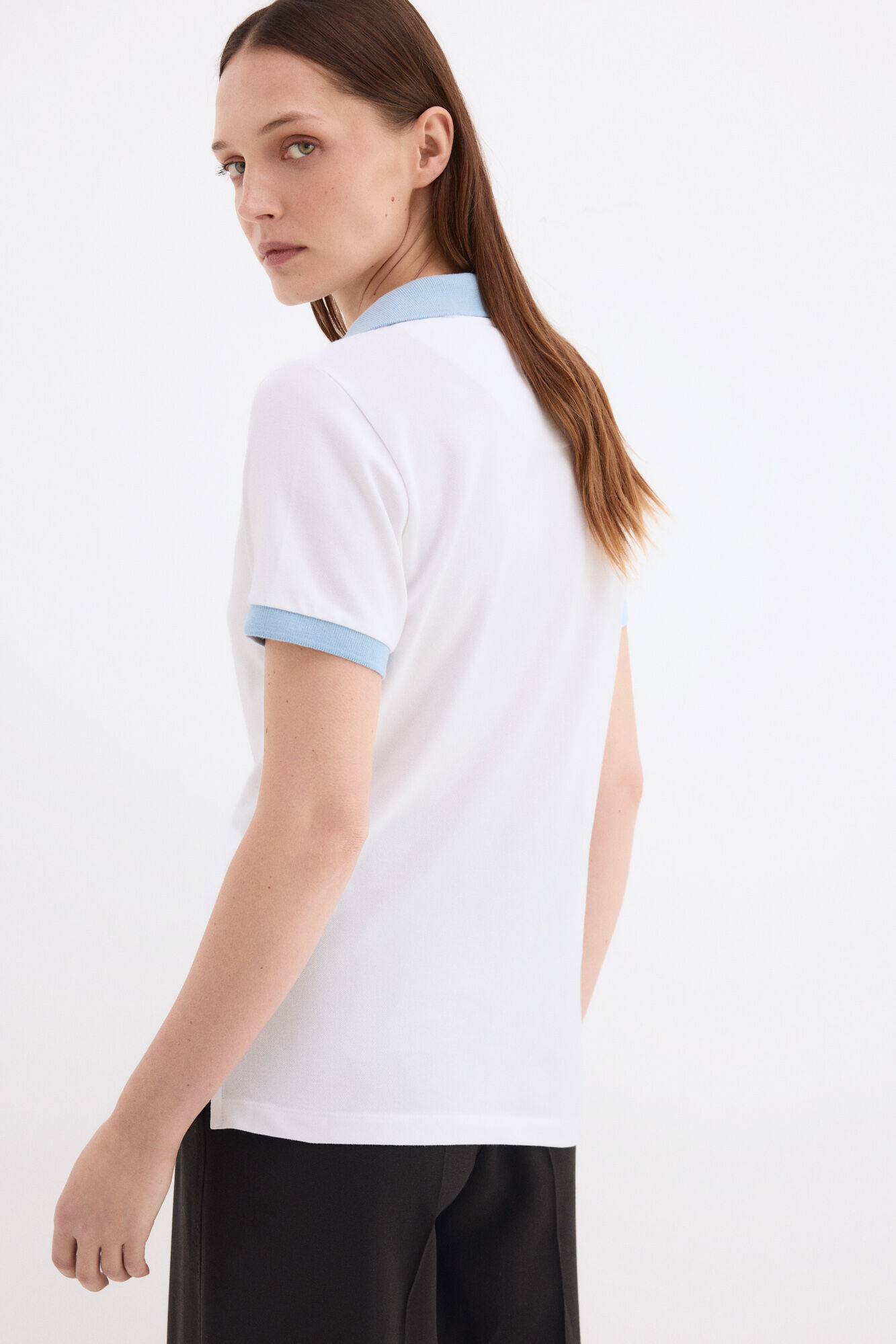 Pedro del Hierro Contrast short sleeve polo shirt Turquoise