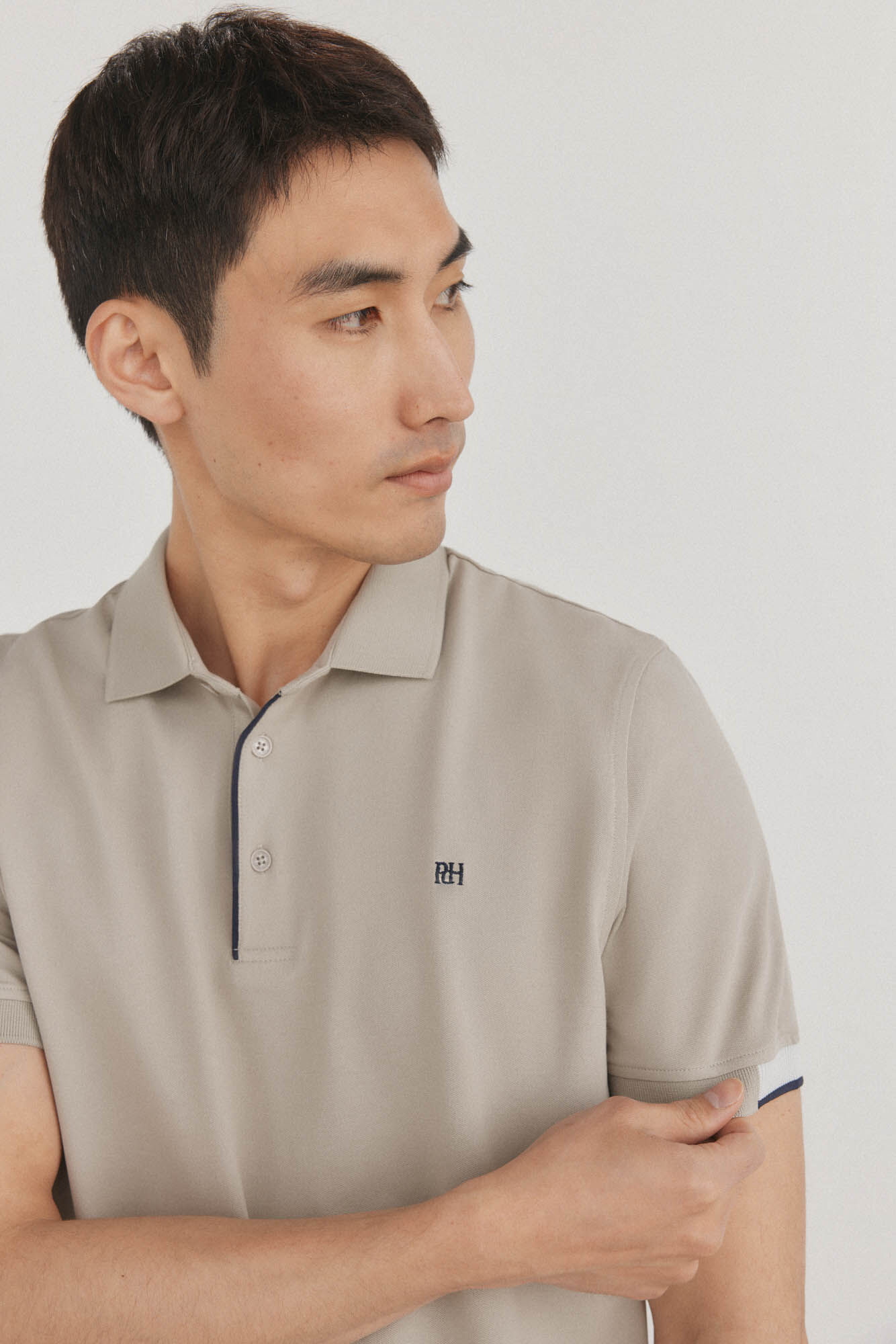 Pedro del Hierro Polo with contrasting cuffs Green