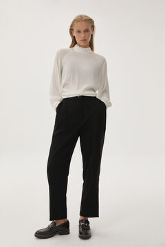 Pedro del Hierro Pleated trousers with belt Black