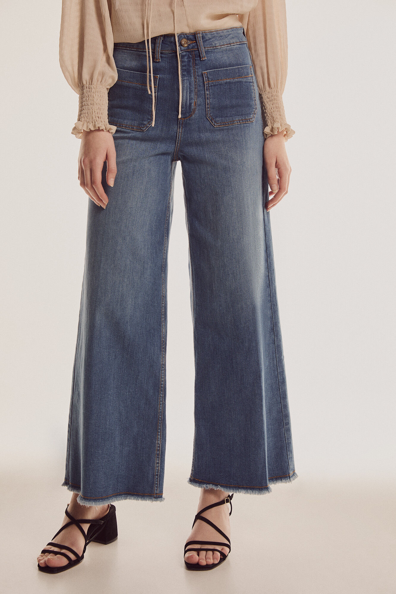 29 Pilcro and the Letterpress Embroidered High-Rise Cropped Ankle Straight Jeans Blue