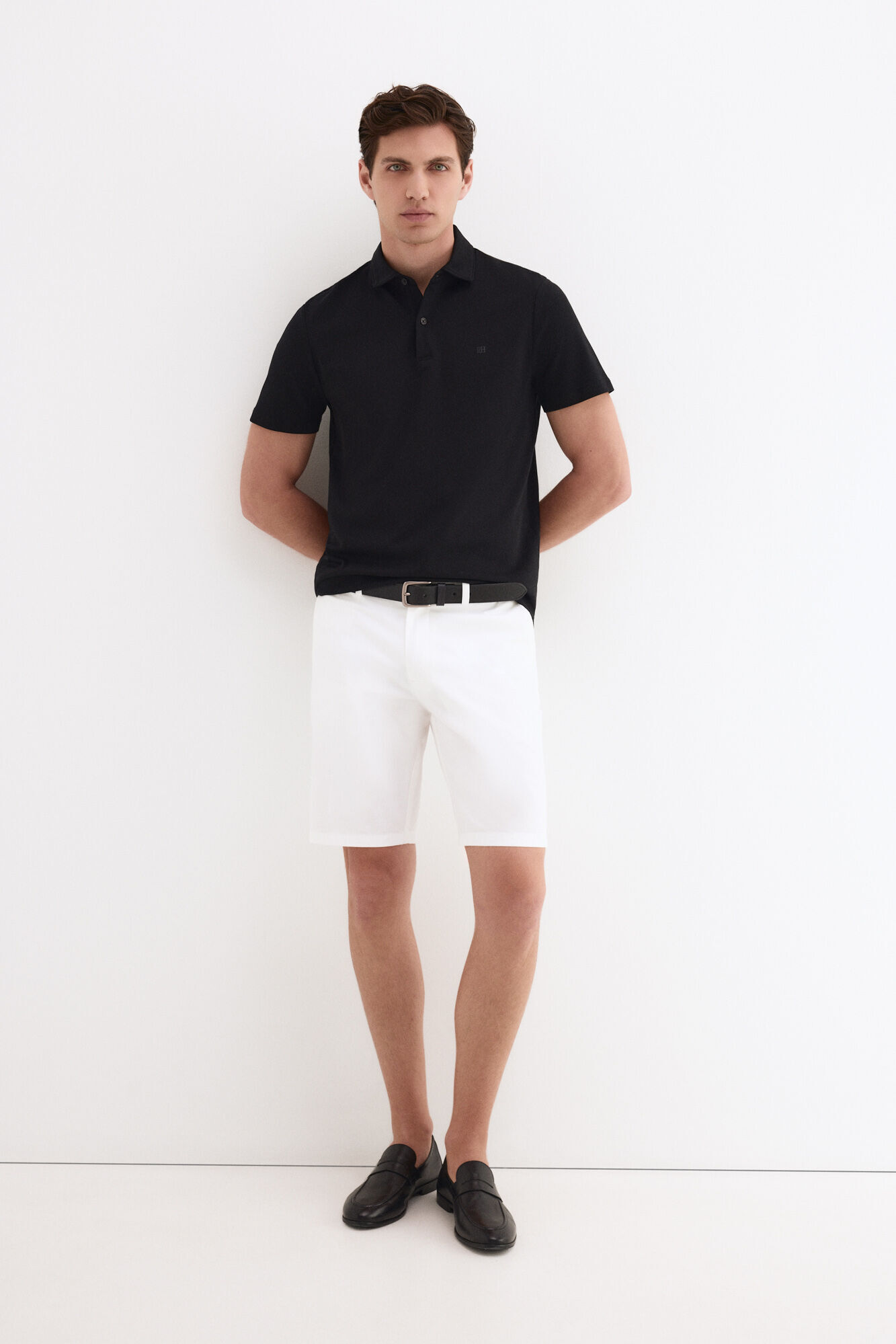 Pedro del Hierro Mercerized polo shirt Black