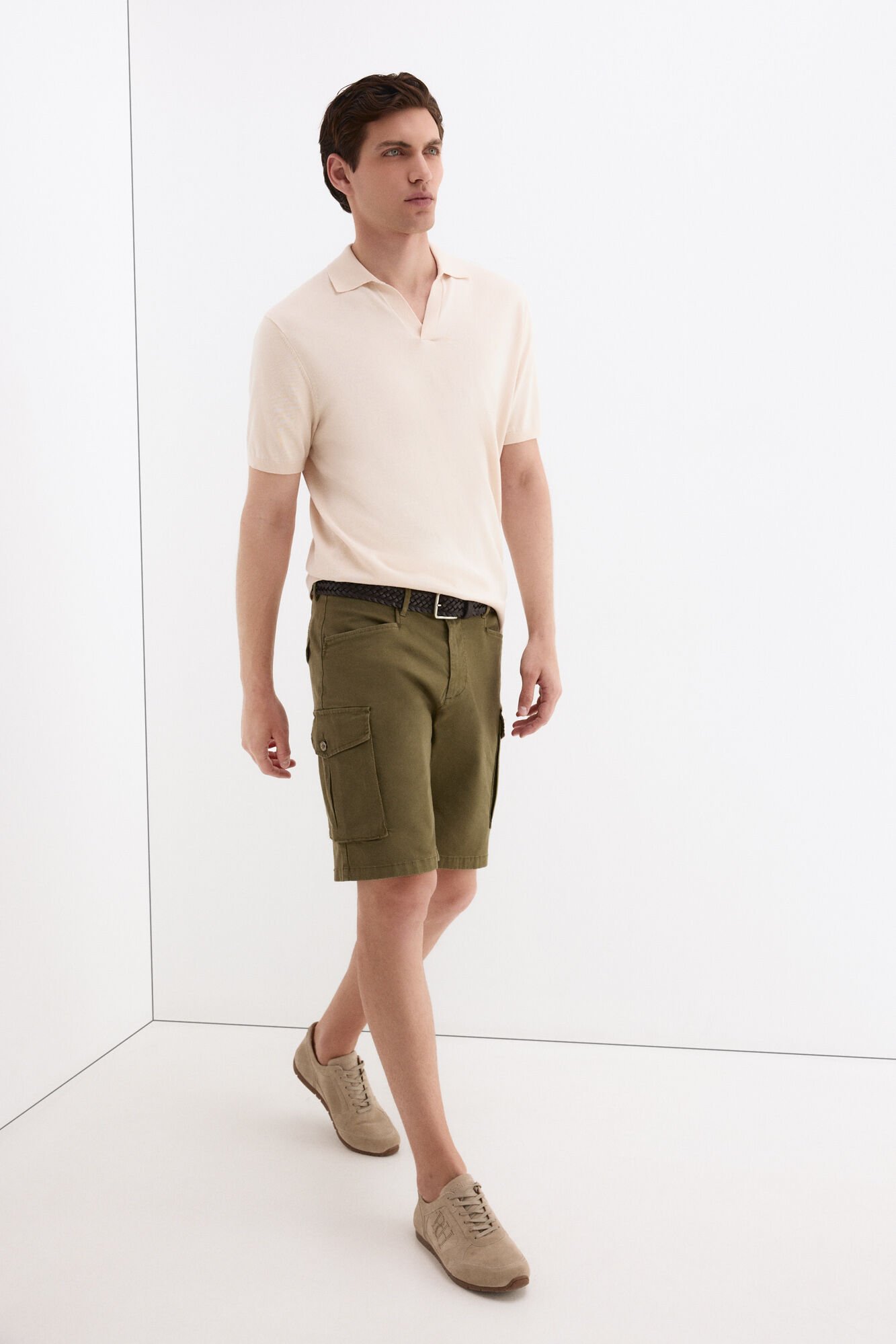 Pedro del Hierro Textured cargo Bermuda shorts