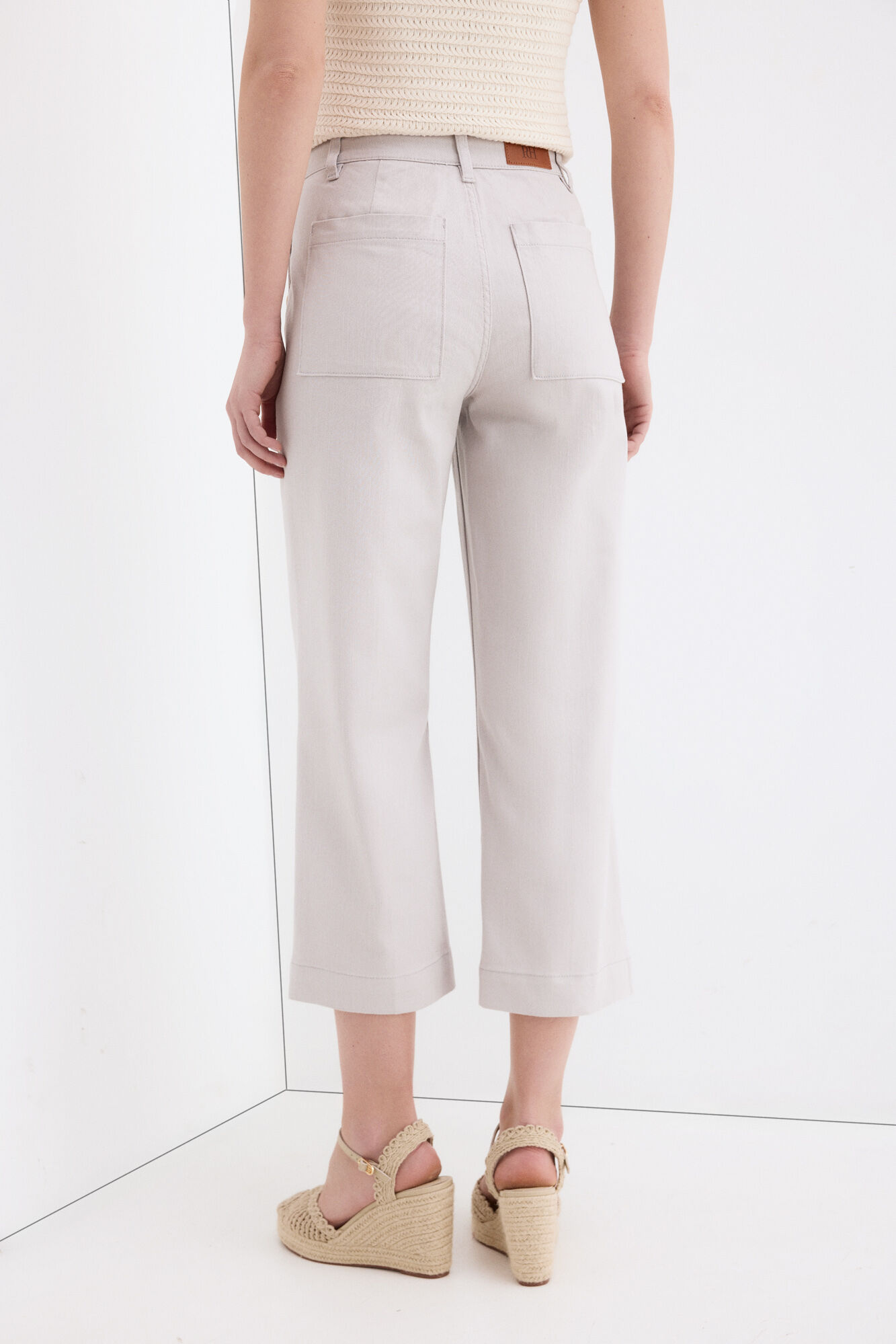 Pedro del Hierro Wide leg capri jeans Grey