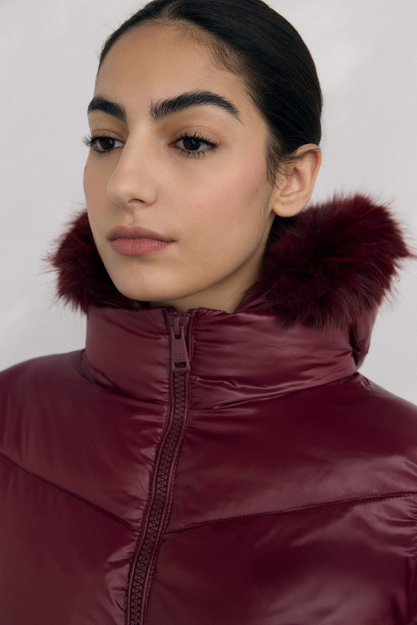 Pedro del Hierro Parka comprida capuz Bordeaux