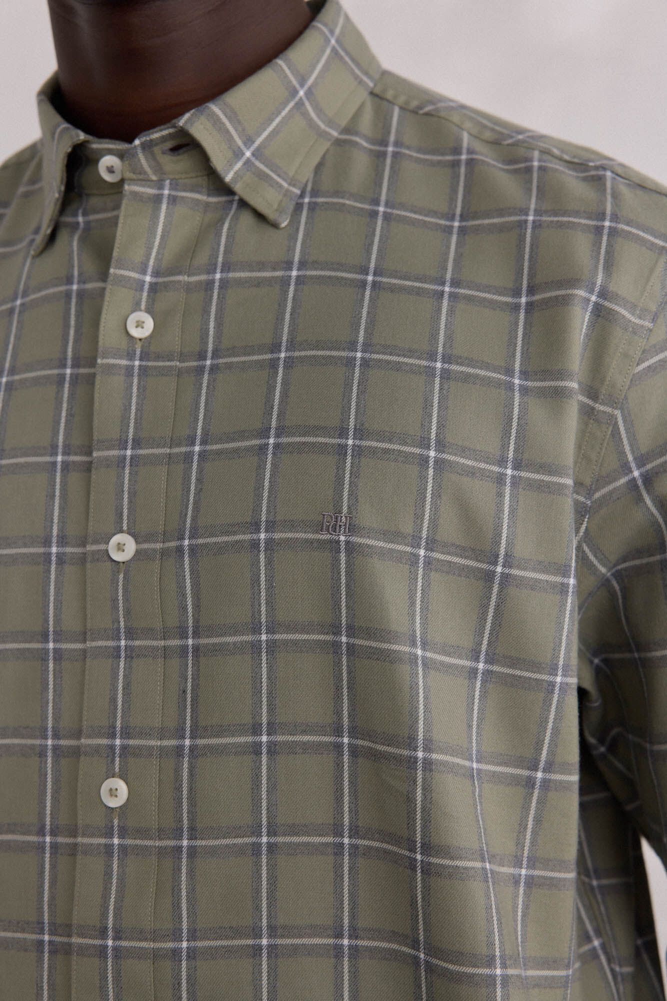 Pedro del Hierro Tencel plaid shirt Green