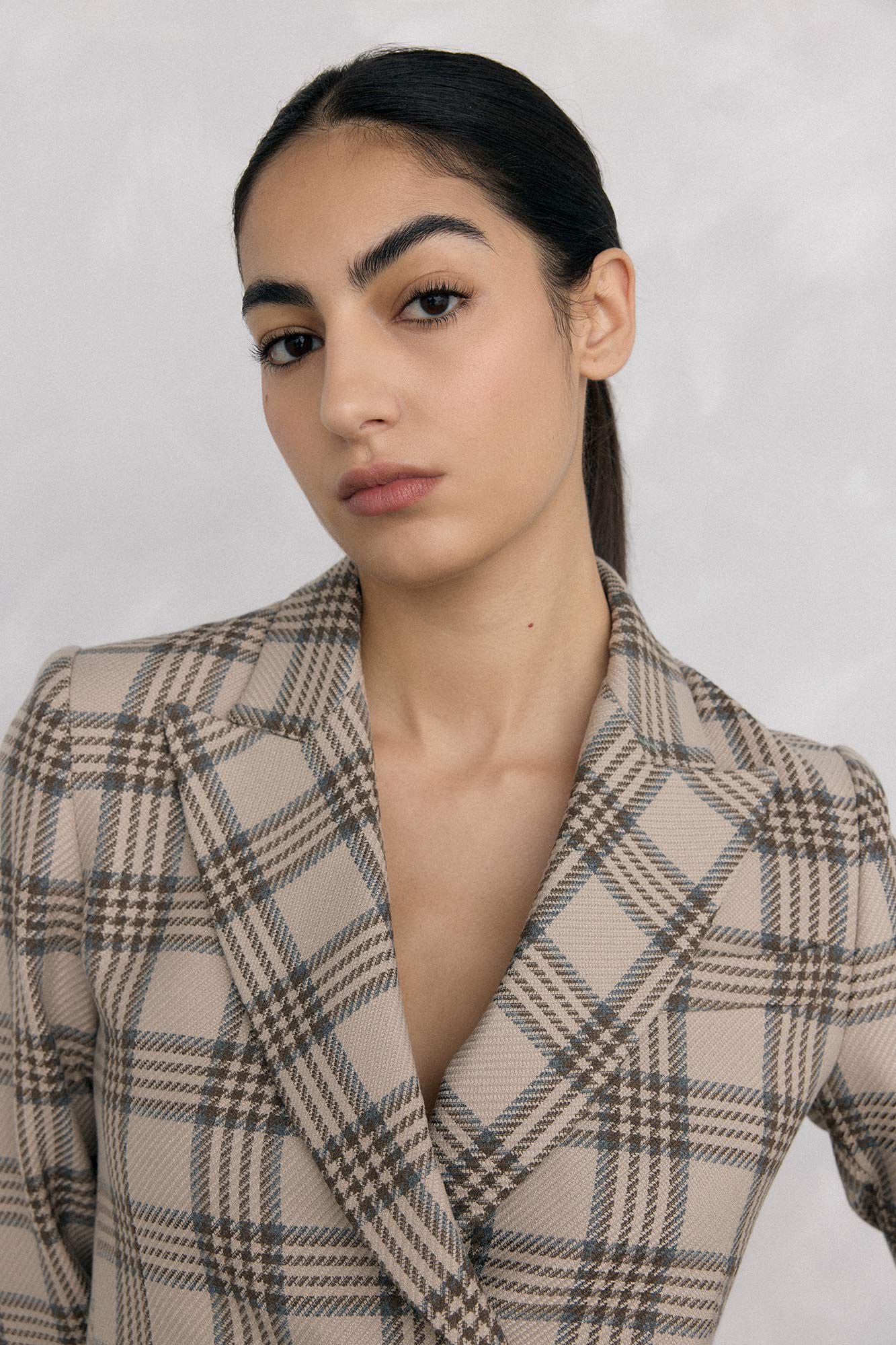 Pedro del Hierro Cropped double-breasted blazer Brown