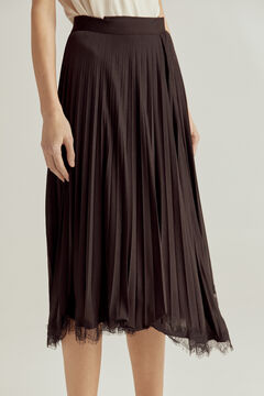 Pedro del Hierro Asymmetric pleated wrap skirt Black