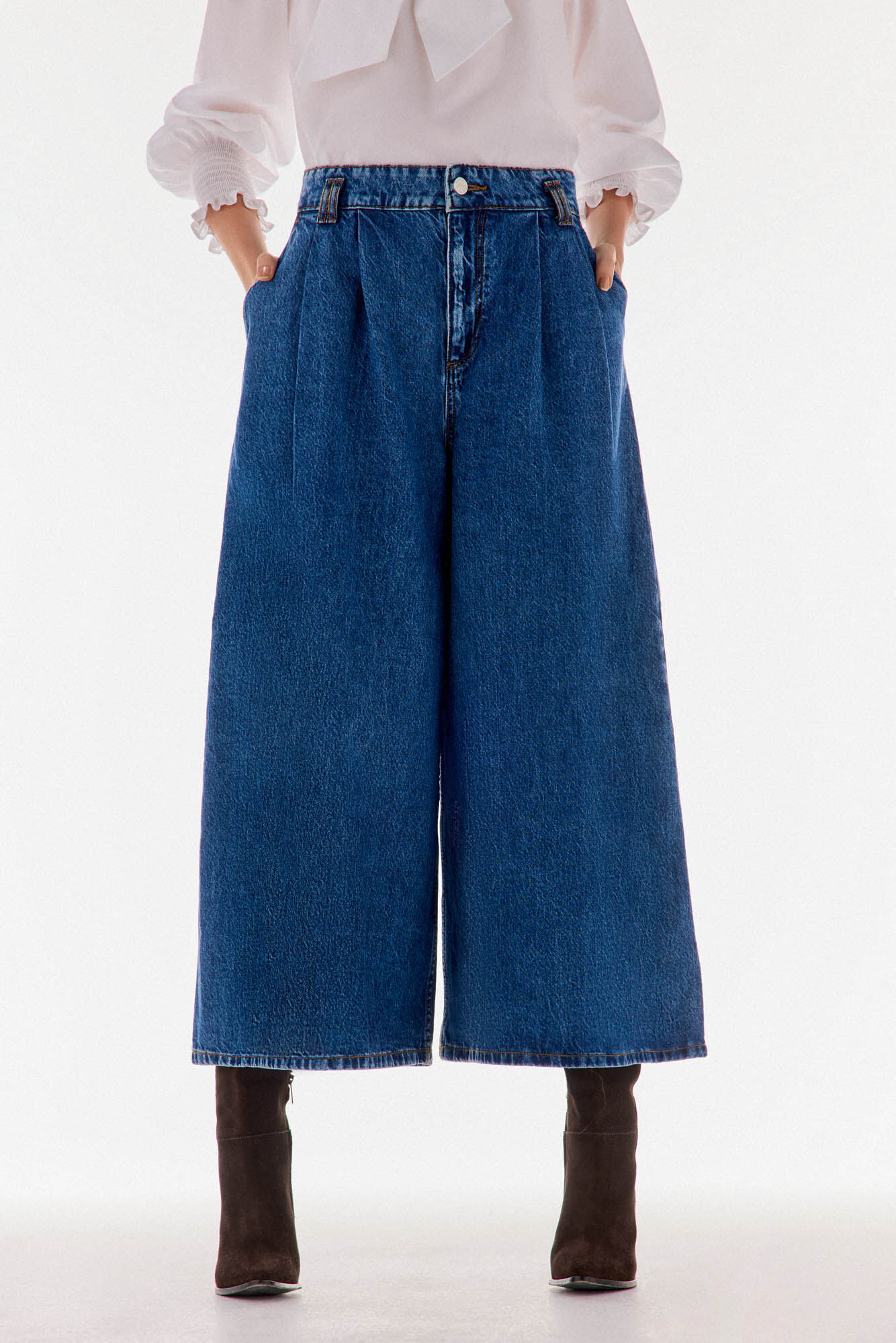 TFP by Tamara Falc&oacute; Cal&ccedil;a jeans super larga Azul