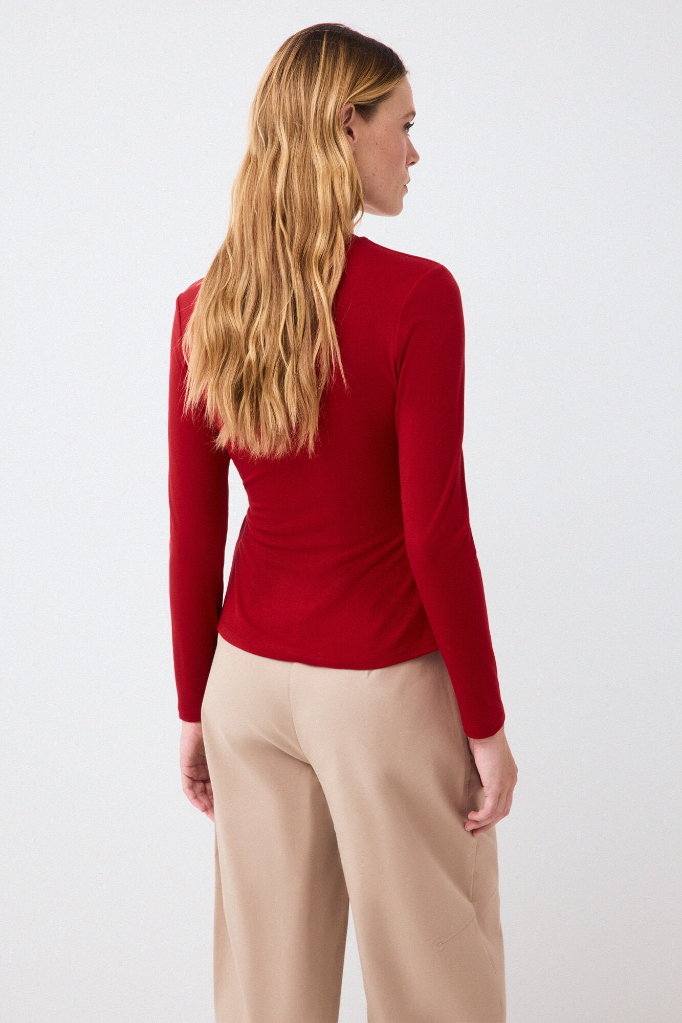 Pedro del Hierro Camiseta cruzada con detalle met&aacute;lico Rojo