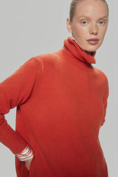 Pedro del Hierro jersey cuello cisne costura central Orange