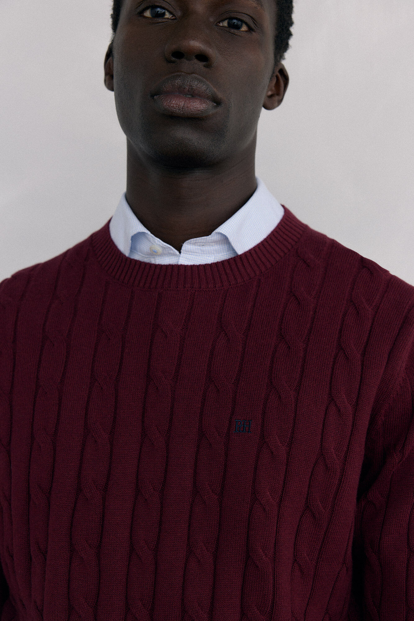Pedro del Hierro Cotton and cashmere sweater Burgundy