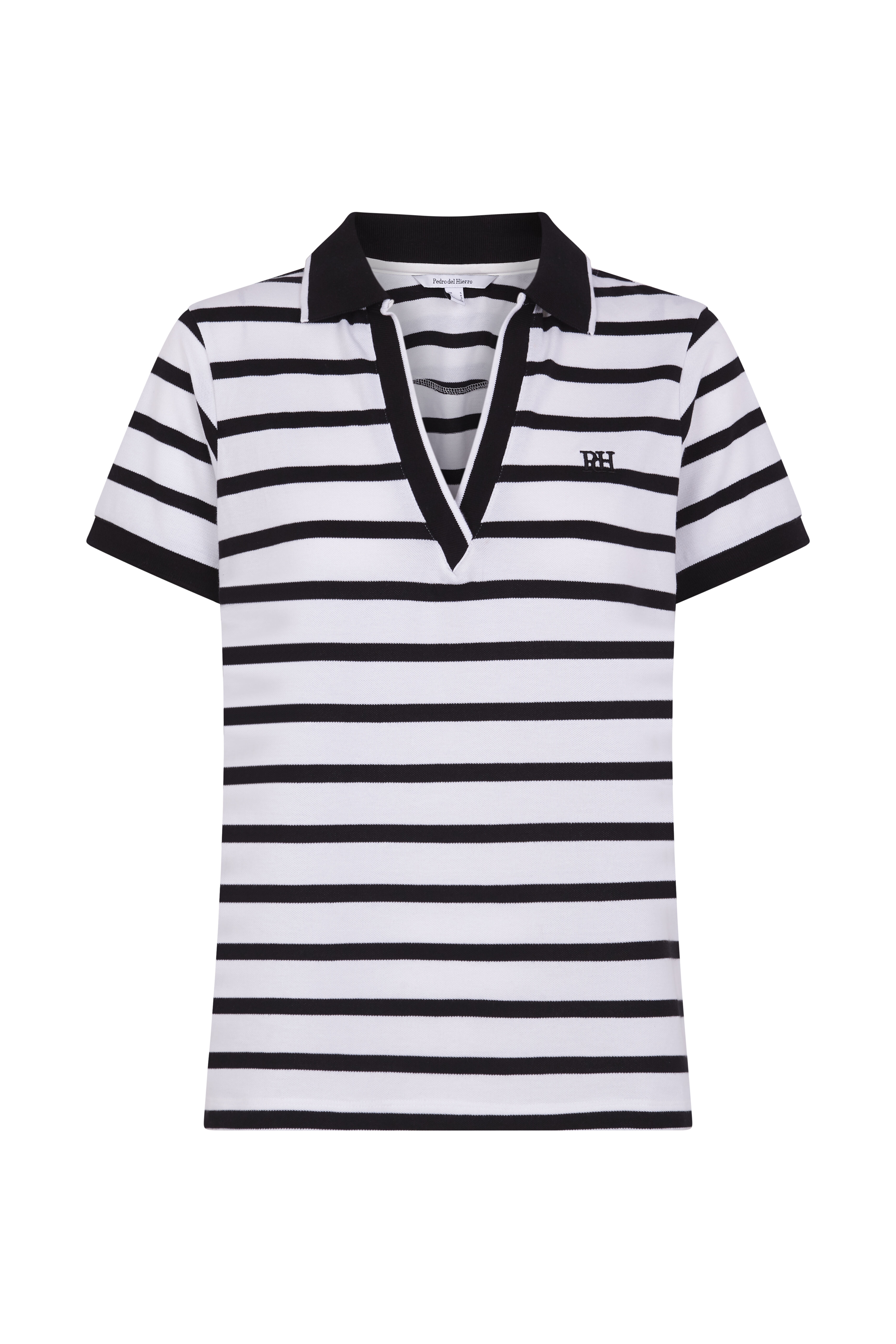 Pedro del Hierro Short-sleeved stripy polo shirt White