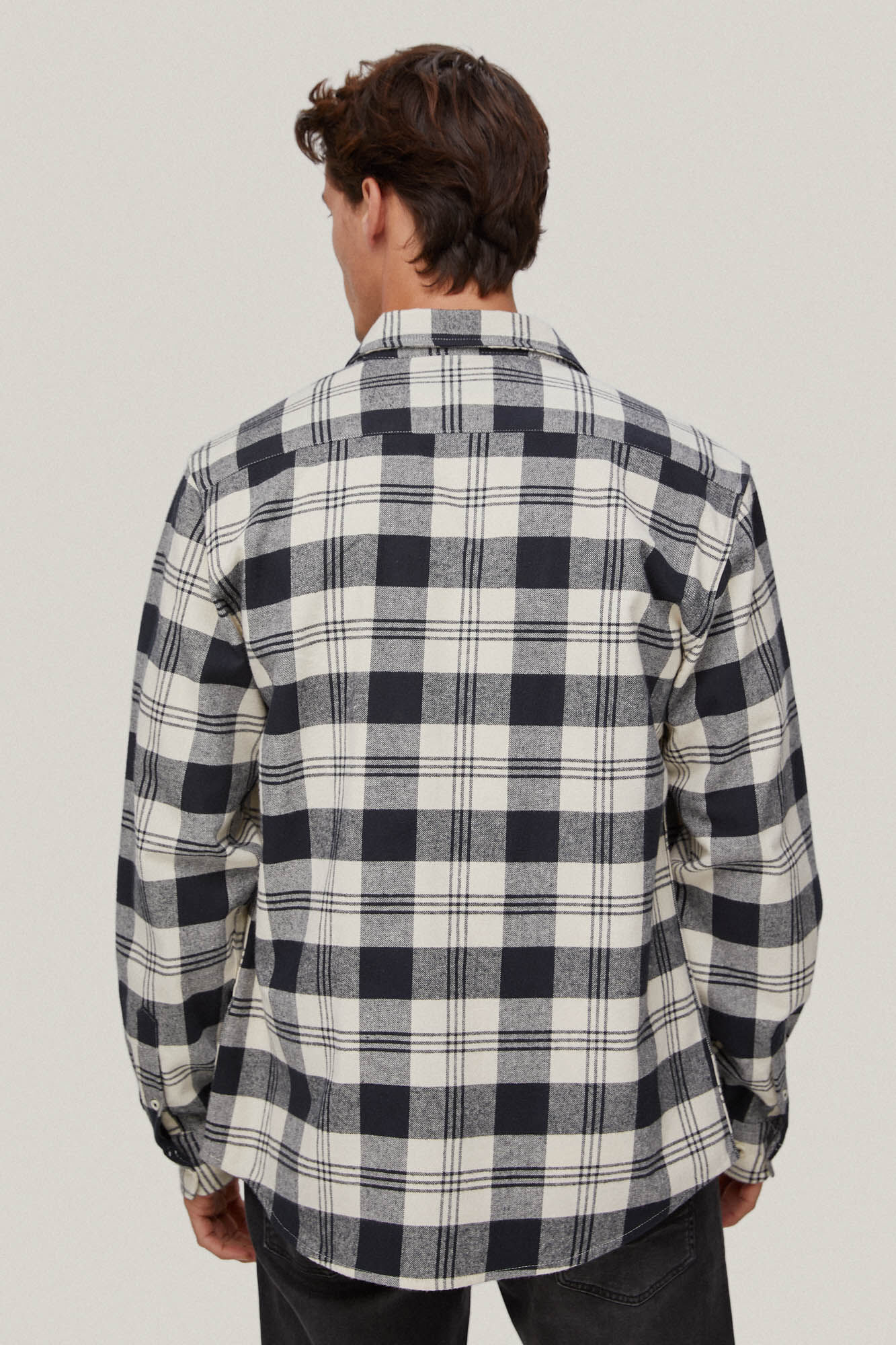 Pedro del Hierro Camisa cuadros franela Beige