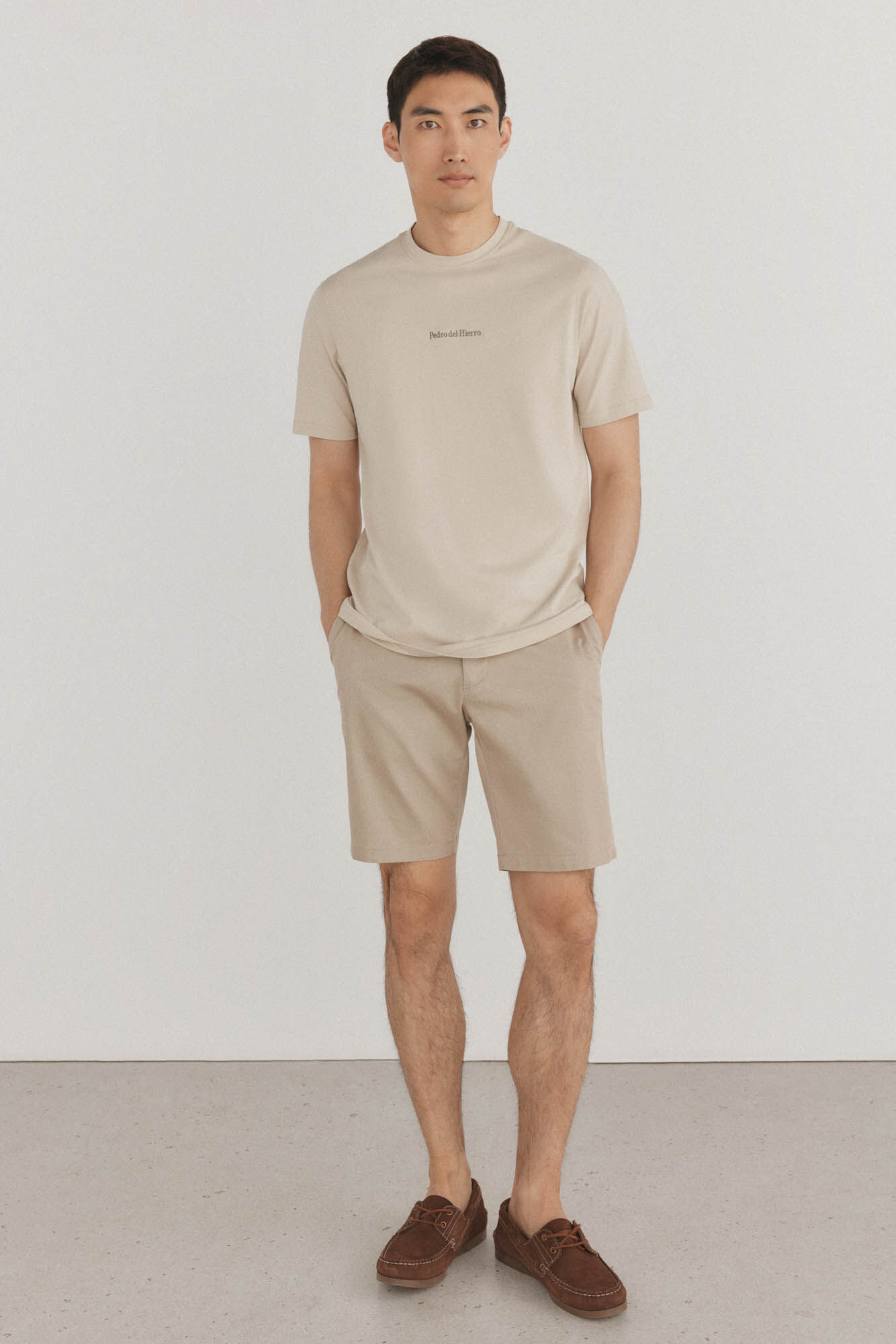 Pedro del Hierro Positional logo t-shirt Beige