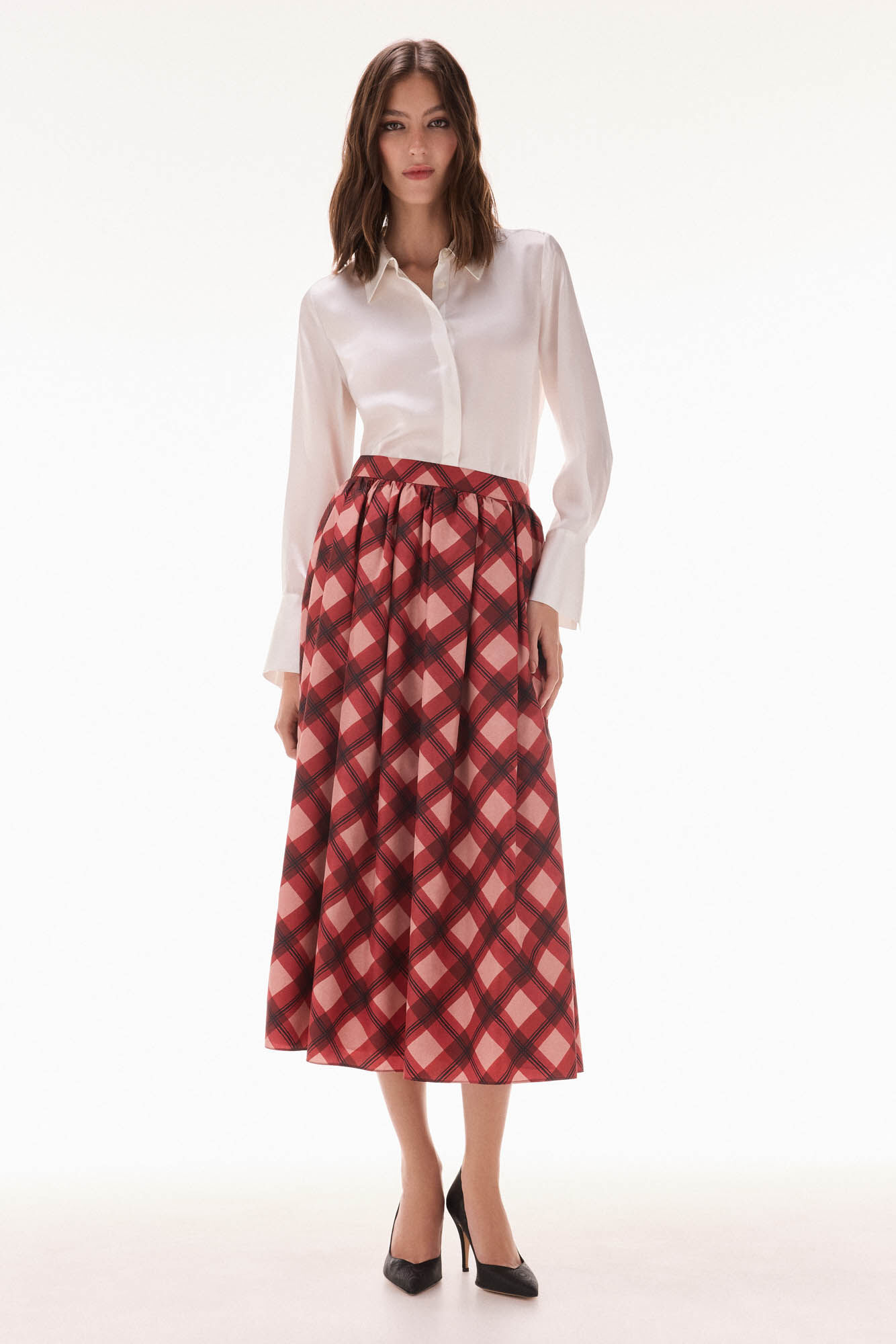 TFP by Tamara Falc&oacute; Falda midi cuadros