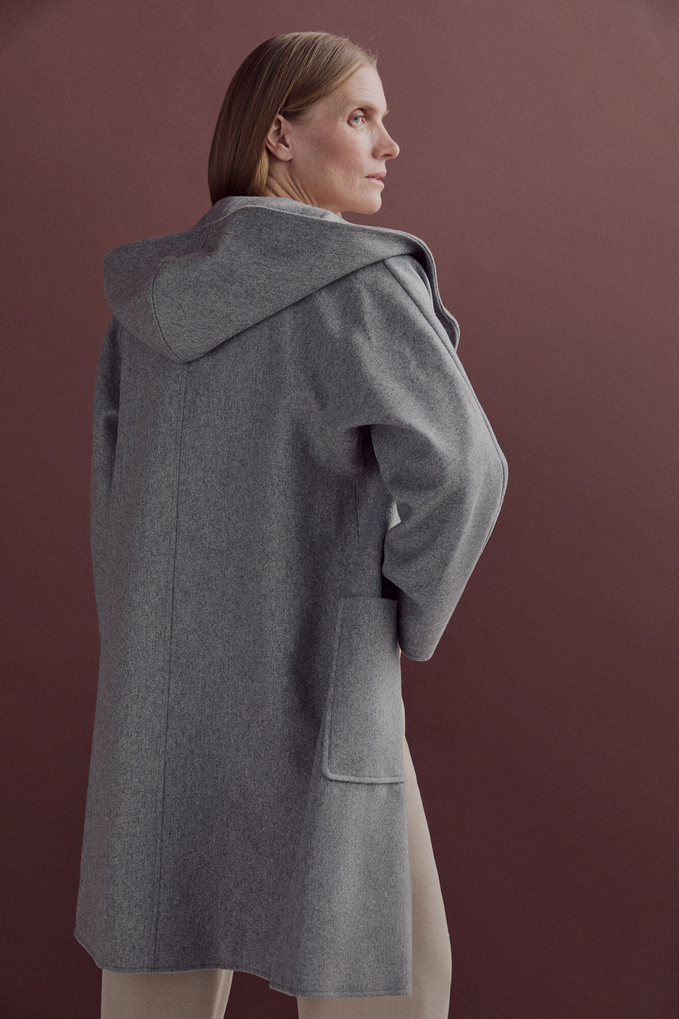 Pedro del Hierro Abrigo capa m&eacute;lange Gris