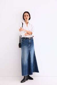 Pedro del Hierro Saia evas&ecirc; em denim