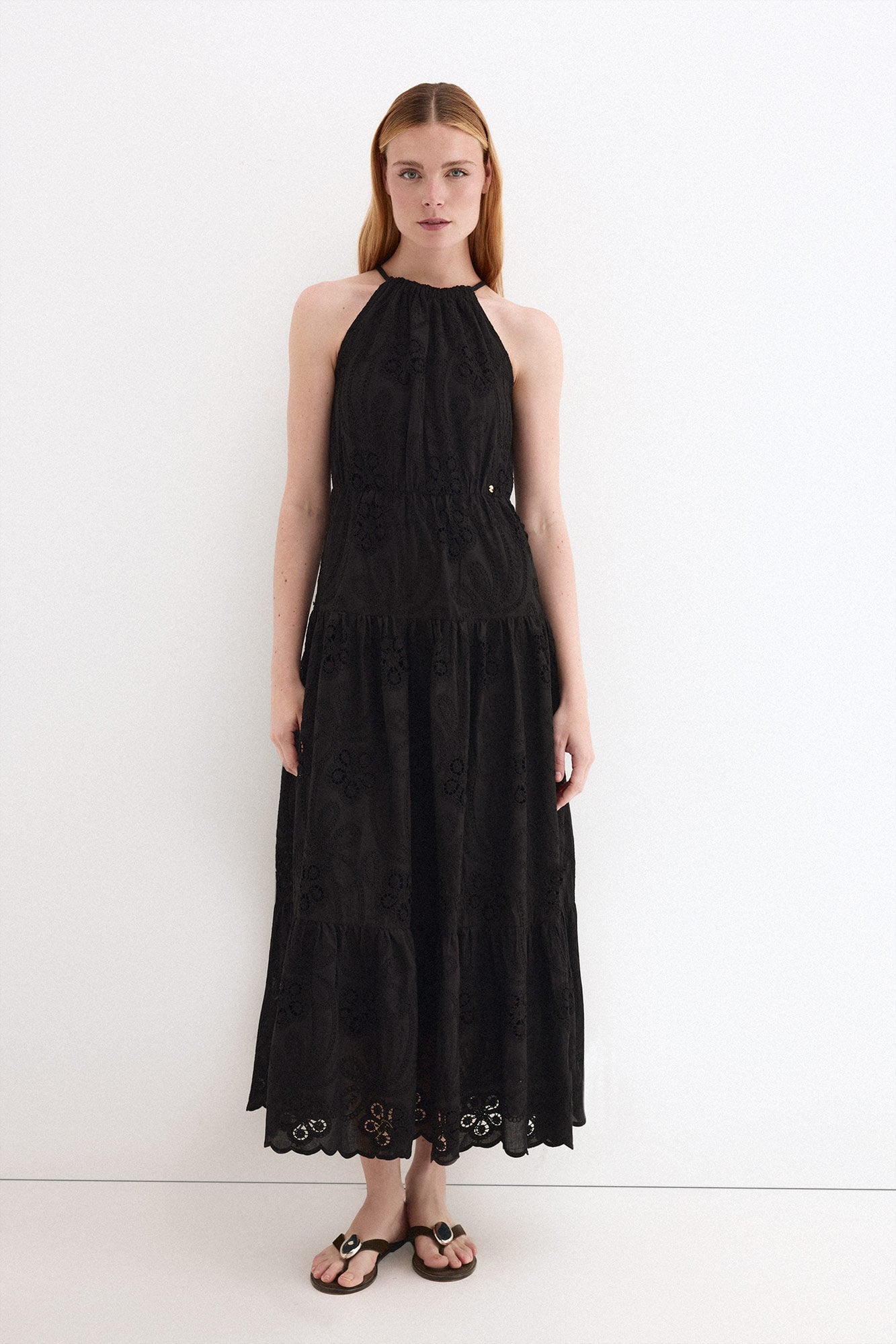 Pedro del Hierro Floral cotton halterneck dress