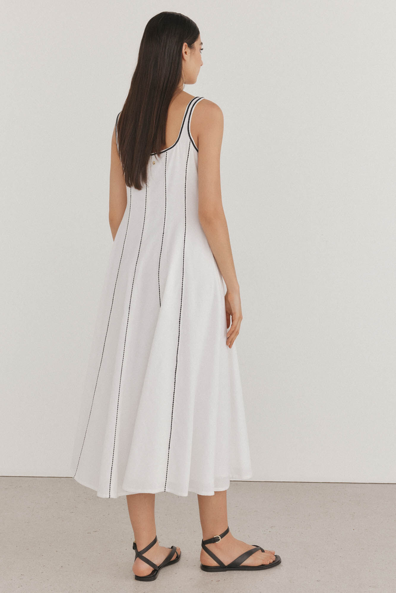 Pedro del Hierro Vestido com corte preto e branco Branco