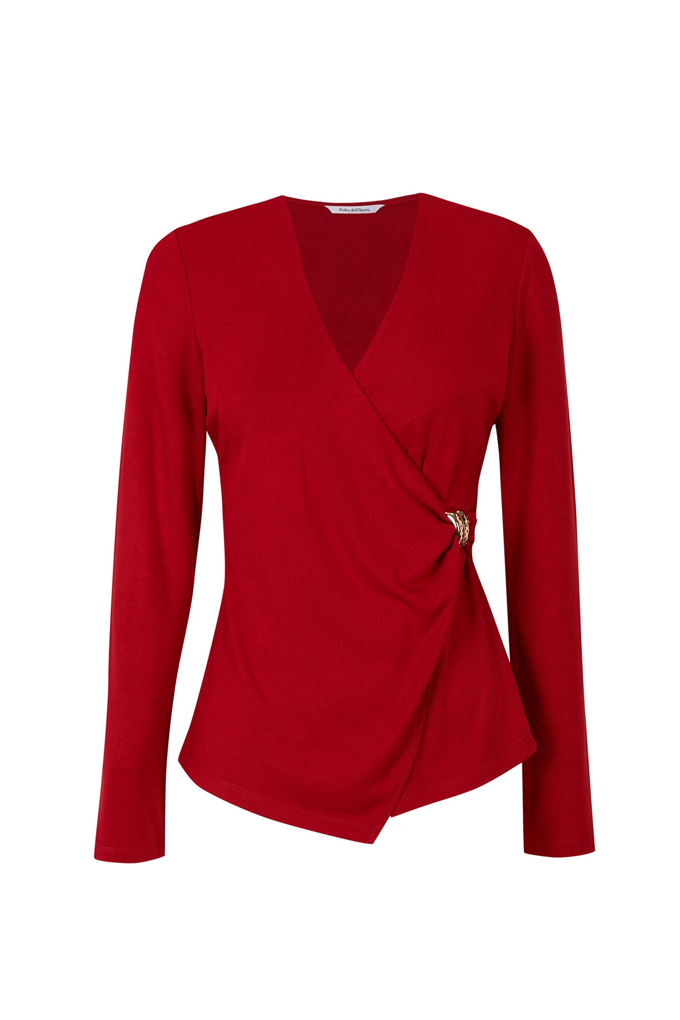 Pedro del Hierro Camiseta cruzada con detalle met&aacute;lico Rojo