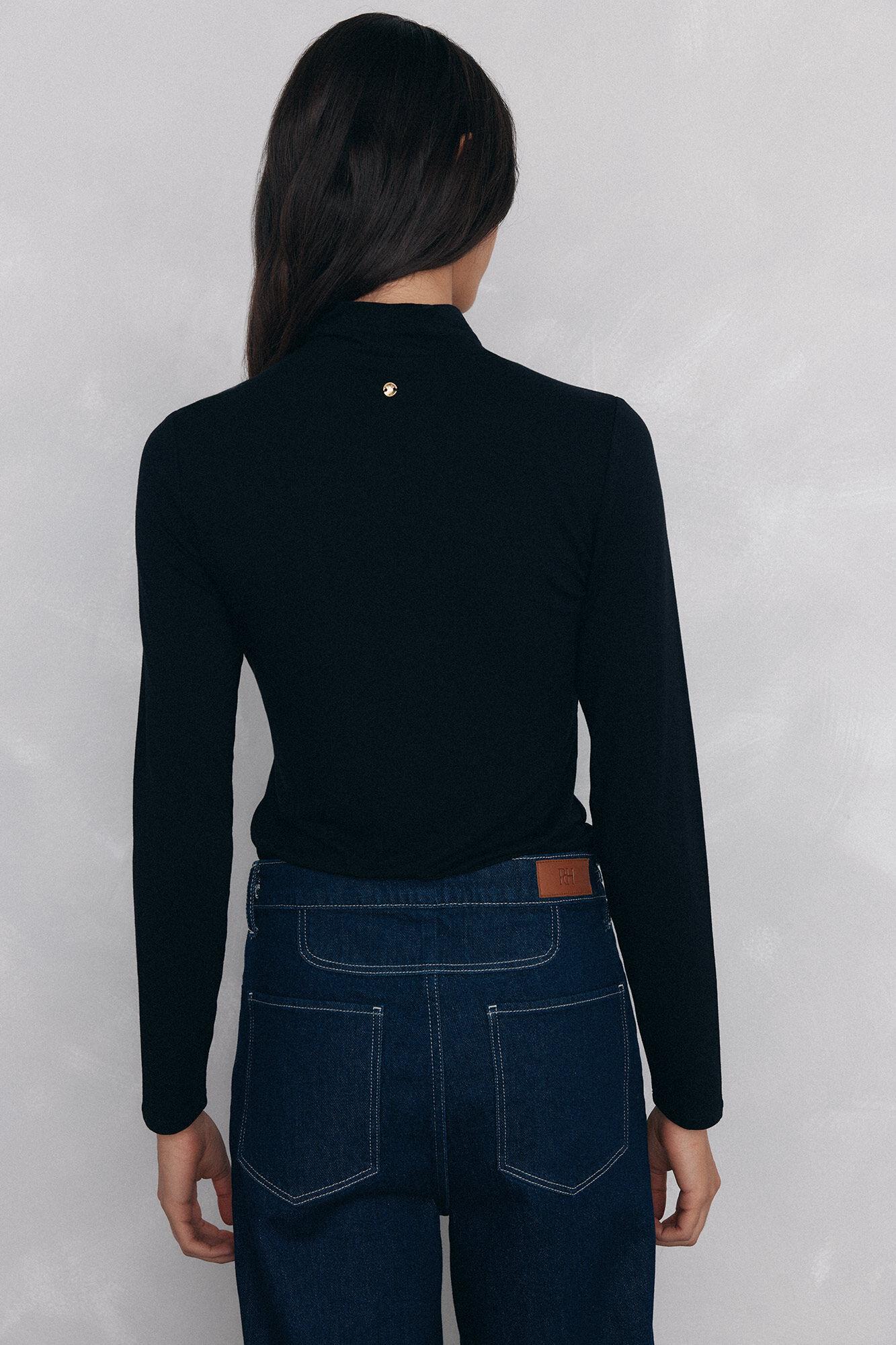 Pedro del Hierro Roll neck T-shirt Black