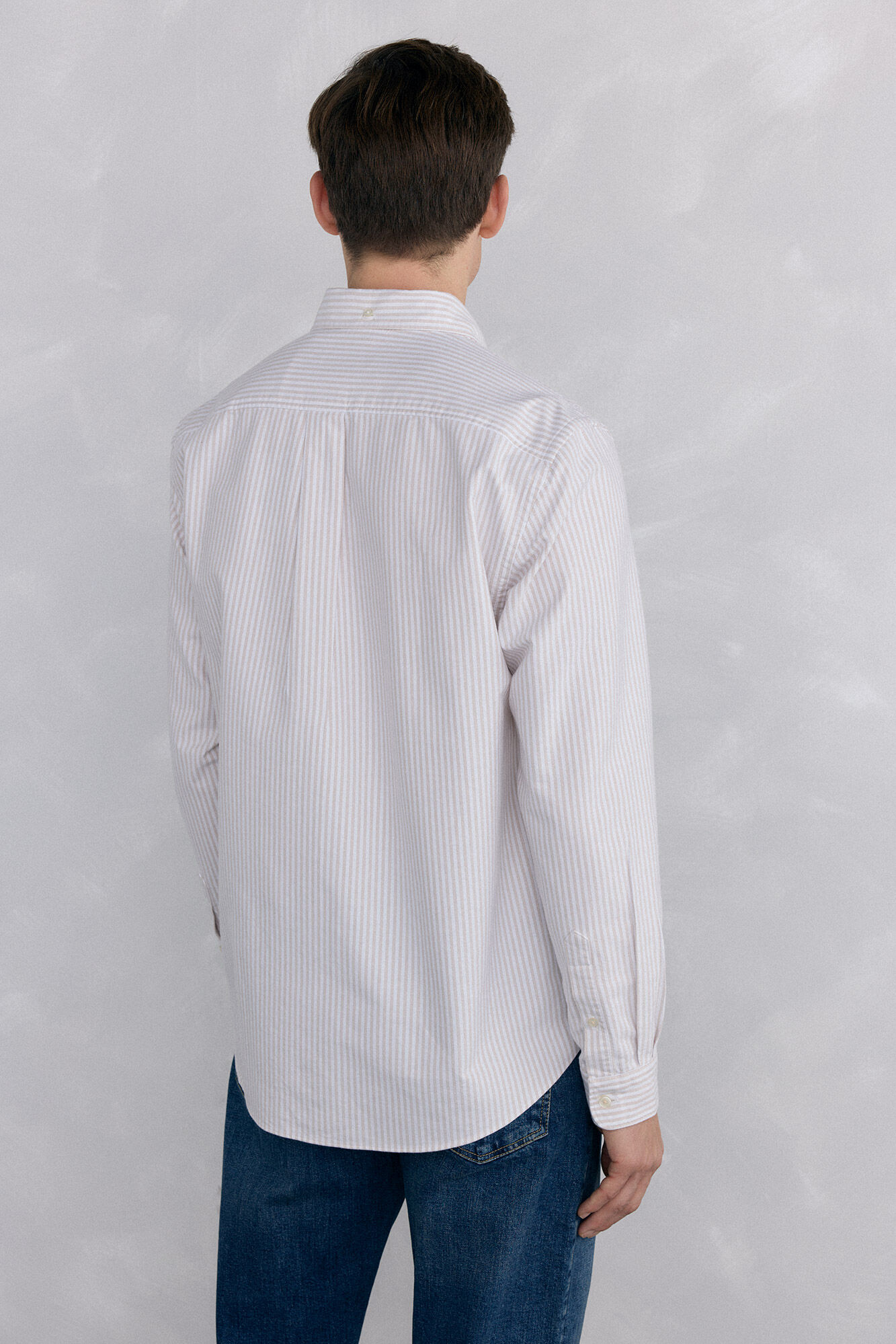 Pedro del Hierro Camisa iconic oxford raya candela Beige