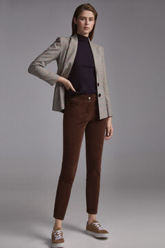 Pedro del Hierro Velvet skinny jeans Brown