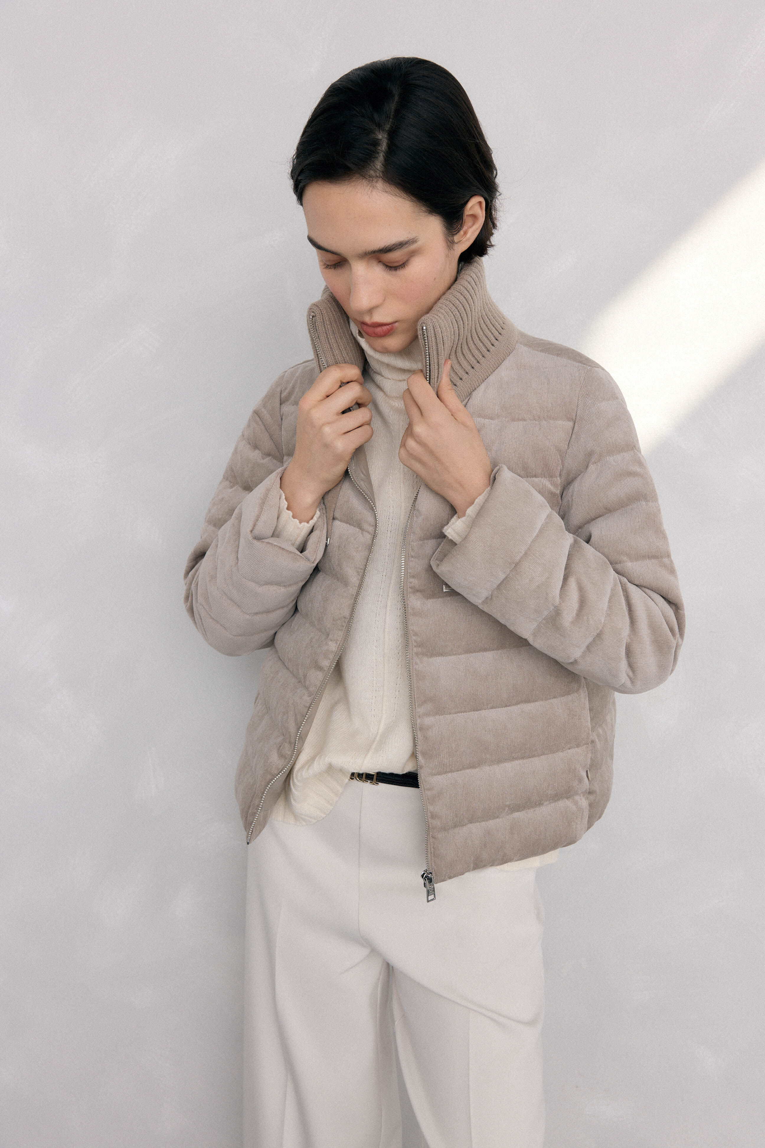 Pedro del Hierro Veludo veludo curto ultraleve Beige