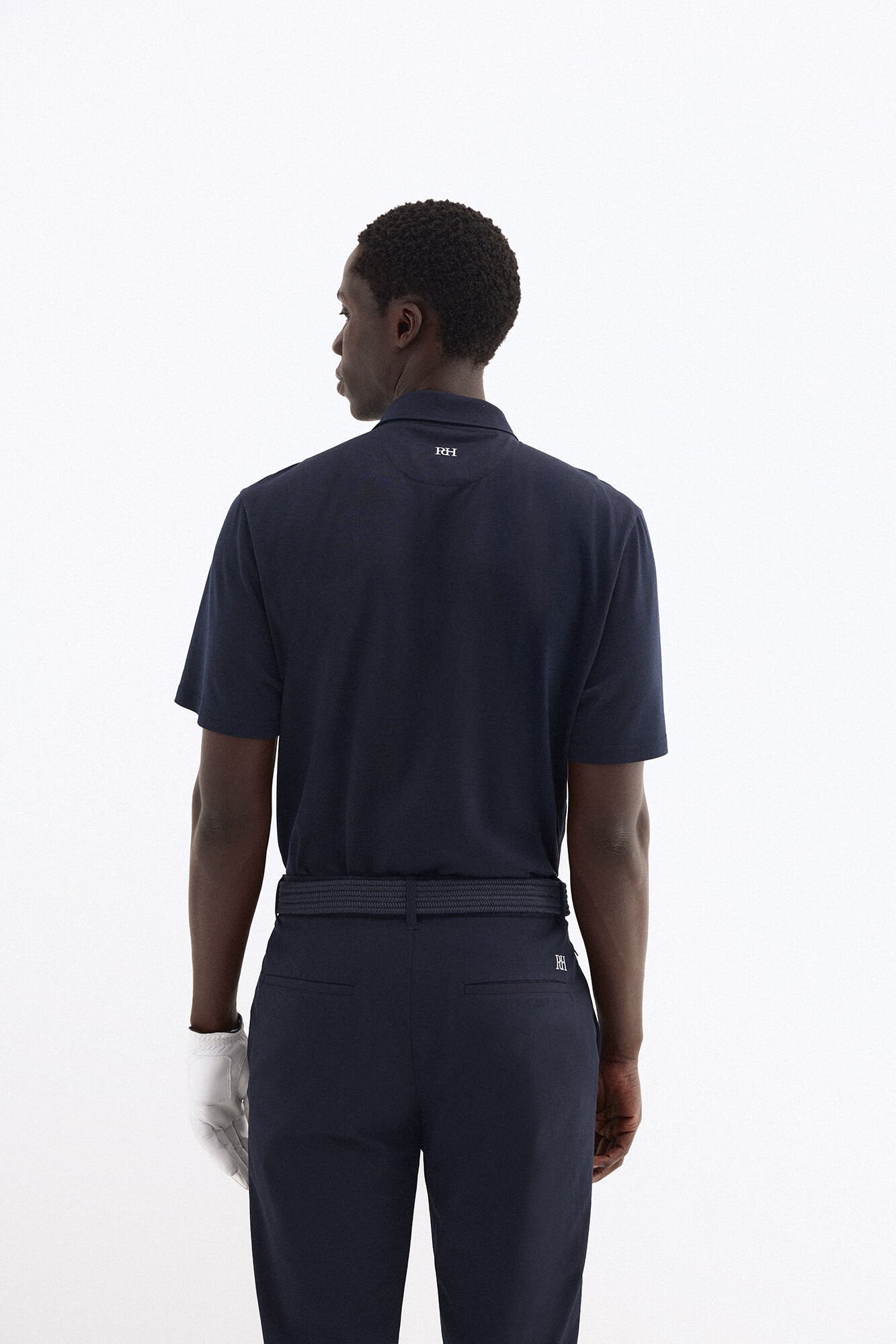 Pedro del Hierro Striped golf polo shirt Blue