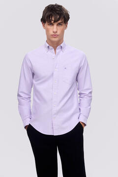 Pedro del Hierro Iconic plain Oxford shirt Purple