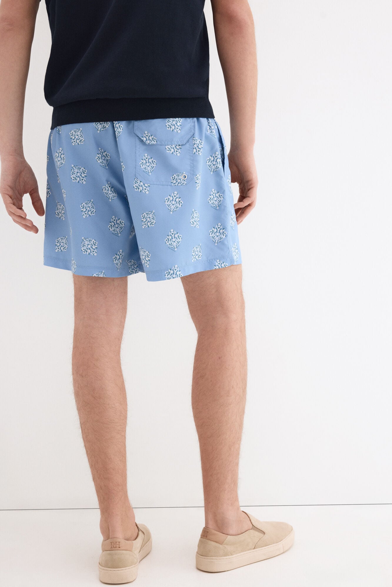 Pedro del Hierro Fato de banho estampado &eacute;tnico Azul