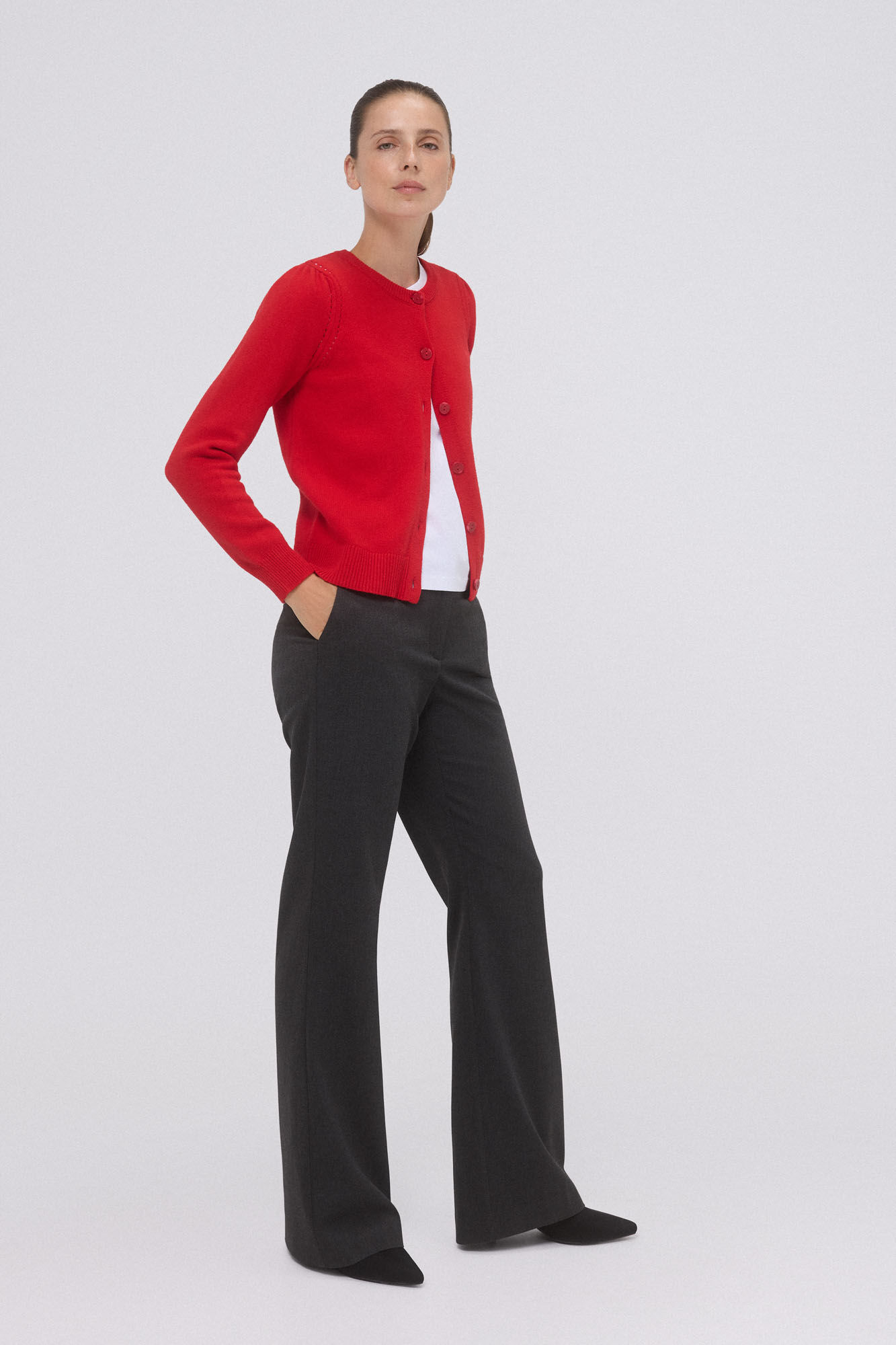 Pedro del Hierro Chaqueta de punto corta frunces Naranja