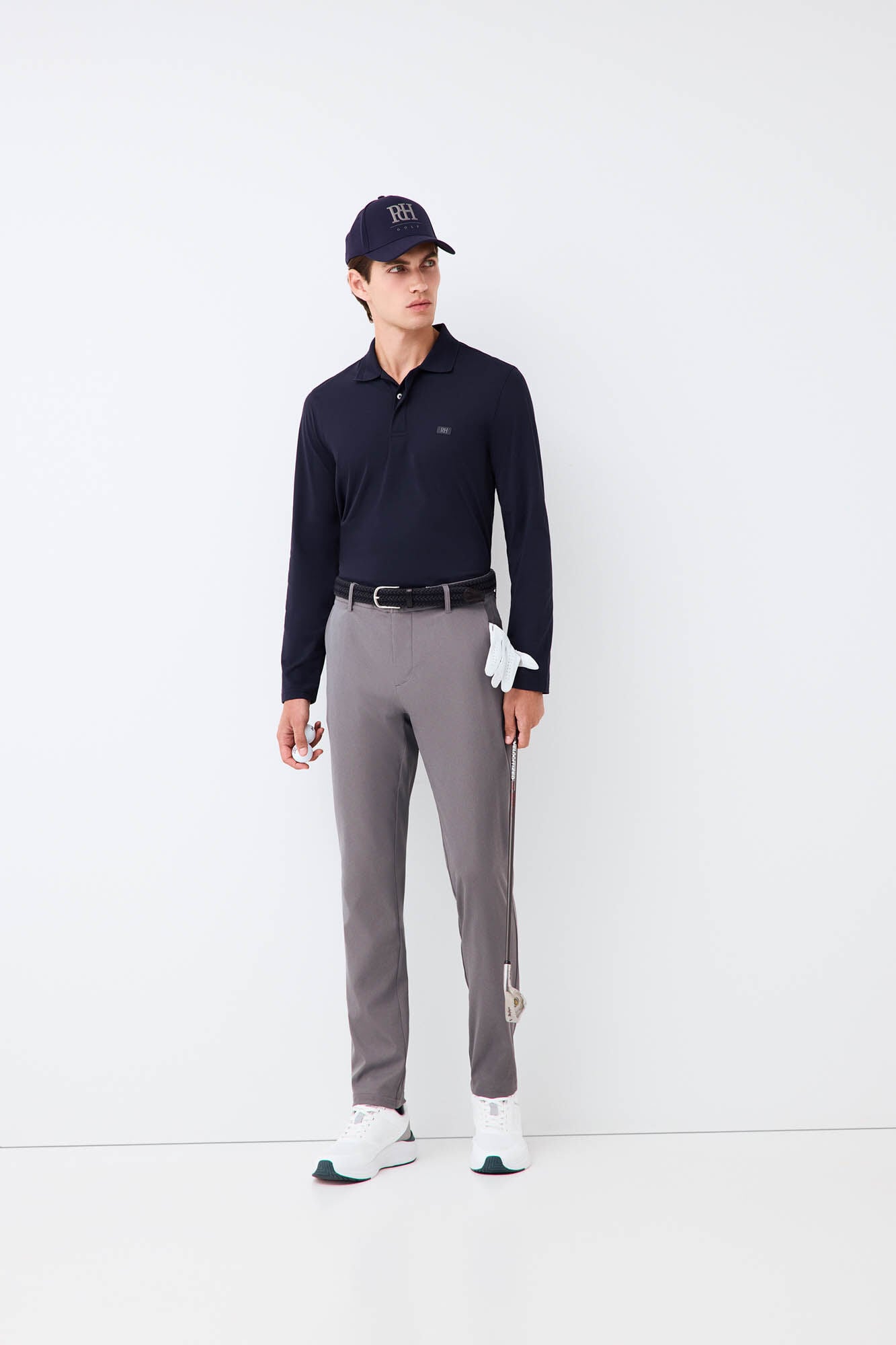 Pedro del Hierro Long sleeve technical golf polo shirt Blue