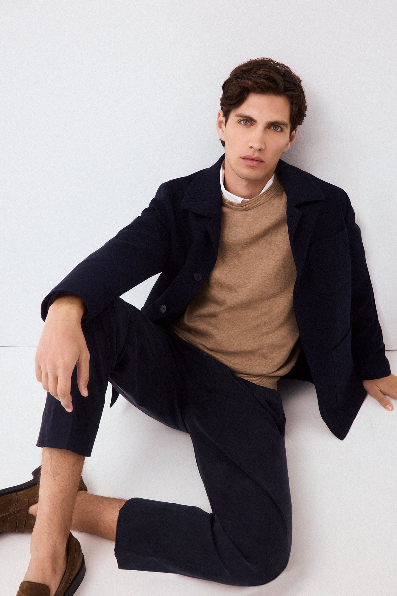 Pedro del Hierro Fine knit premium cotton jumper Beige