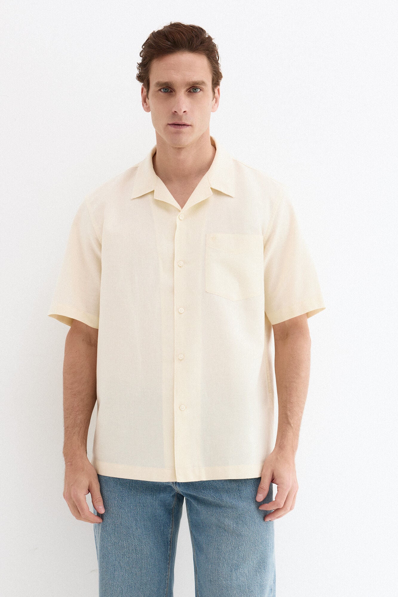 Pedro del Hierro Camisa de lino algod&oacute;n manga corta