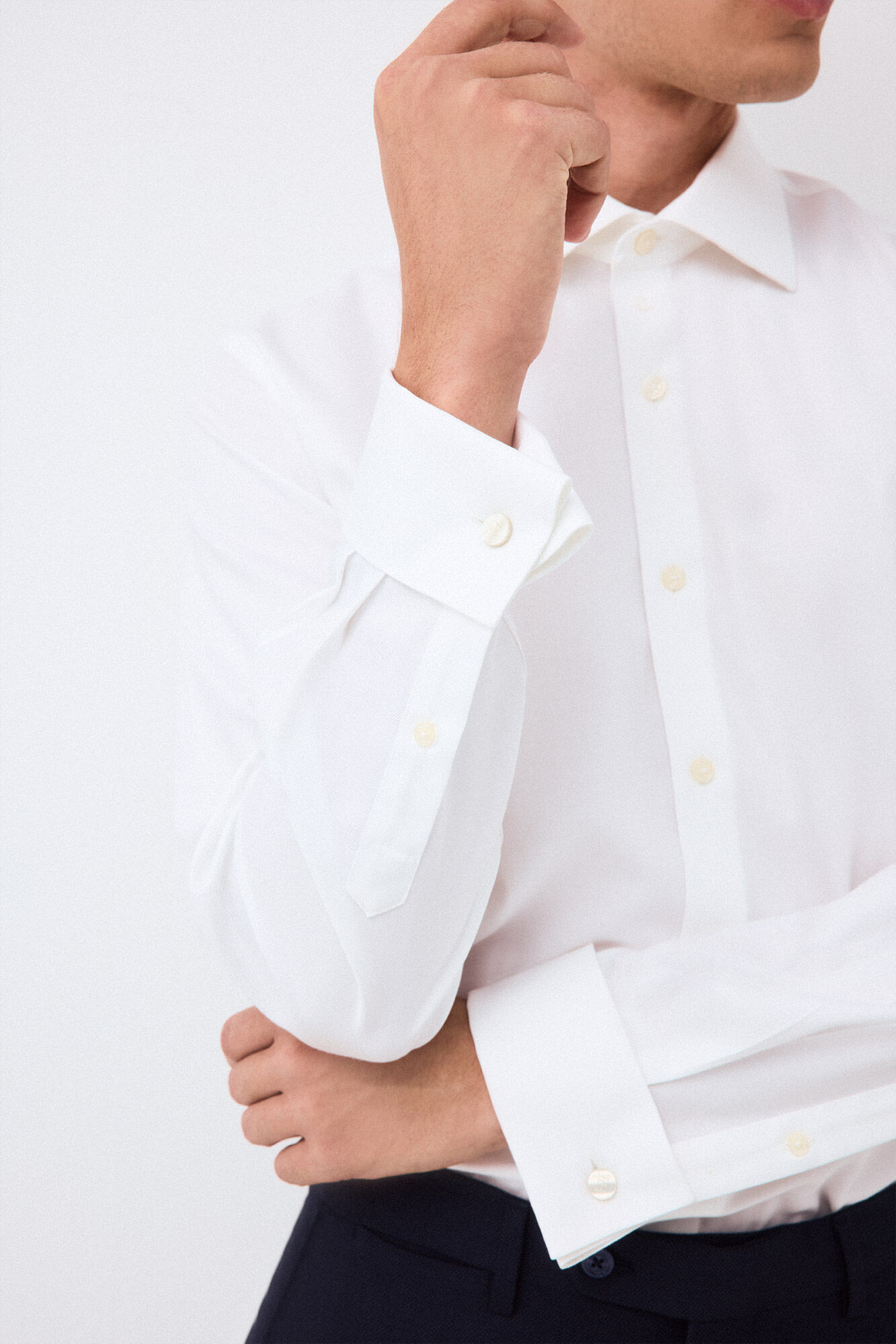 Pedro del Hierro Camisa de vestir lisa non iron + antimanchas punho duplo